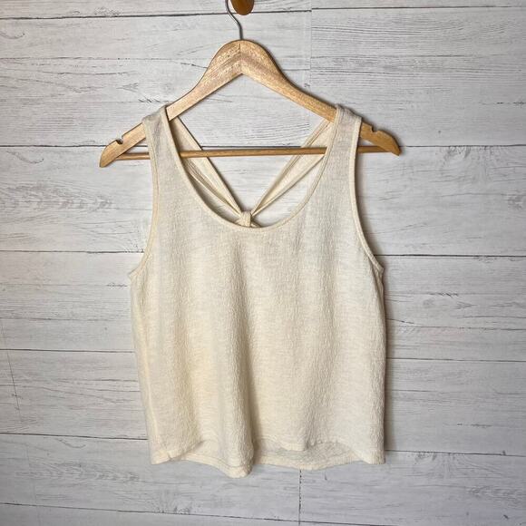 Madewell Top Womens Size Small Ivory Everly Twisted Jacquard Tank Summer - Picture 3 of 15